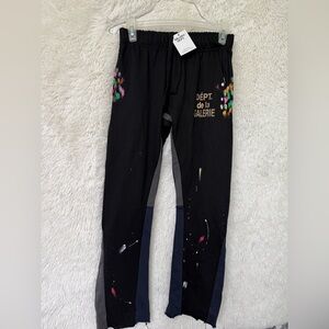 Gallery Dept Black Joggers with Colorful Accents